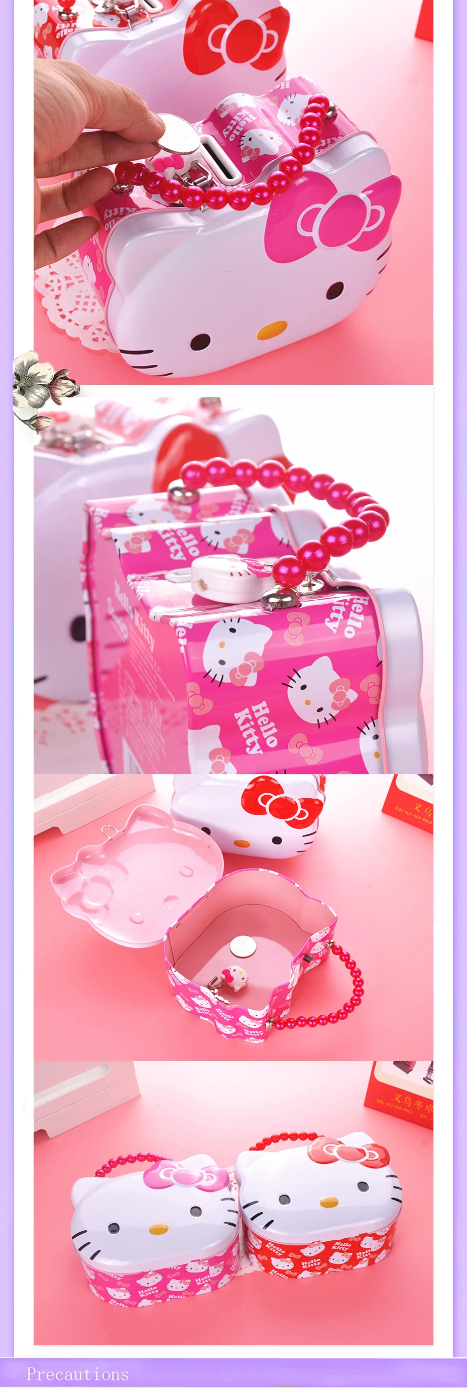 Статуэтка Hello kitty, копилка, денежная коробка из металла, статуэтка для экономии денег, декоративная коробка для украшения дома, подарок для детей