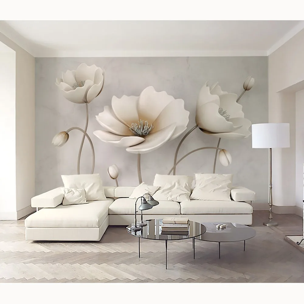 3D цветы фотообои роспись домашний декор обои для гостиной спальни самоклеящиеся