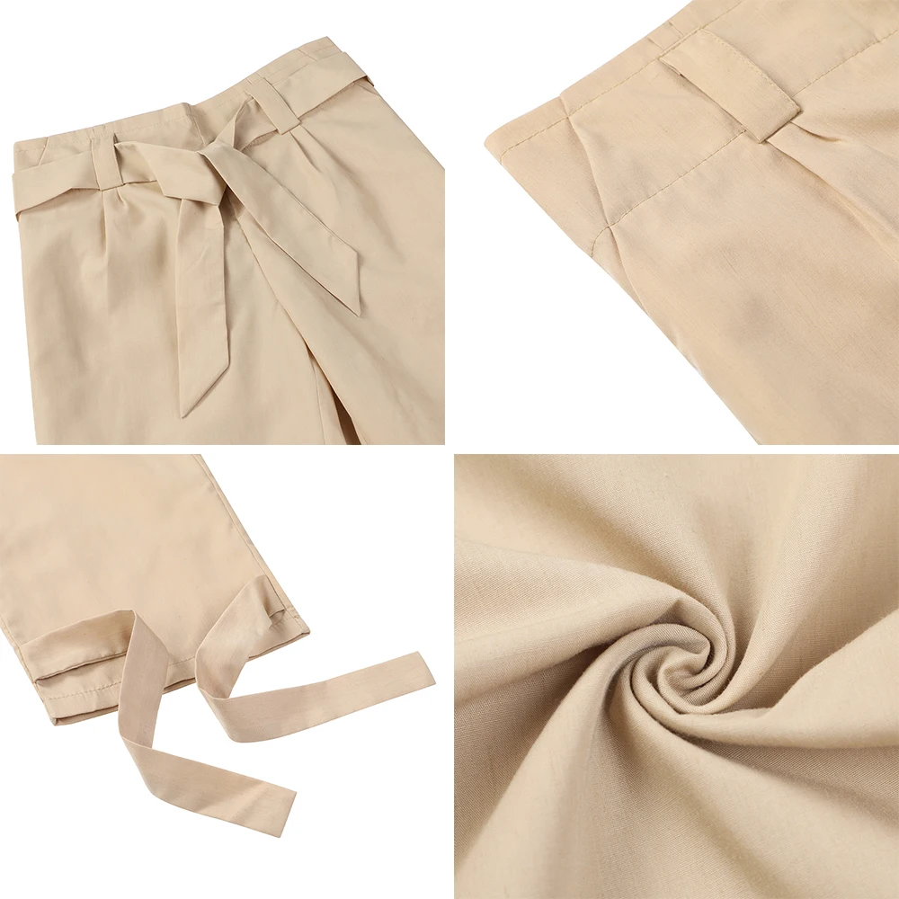 CALOFE, новинка, женские брюки с высокой талией, Pantalones Mujer Cintura, брюки для девушек, вечерние, повседневные штаны, женские одноцветные с поясом на талии