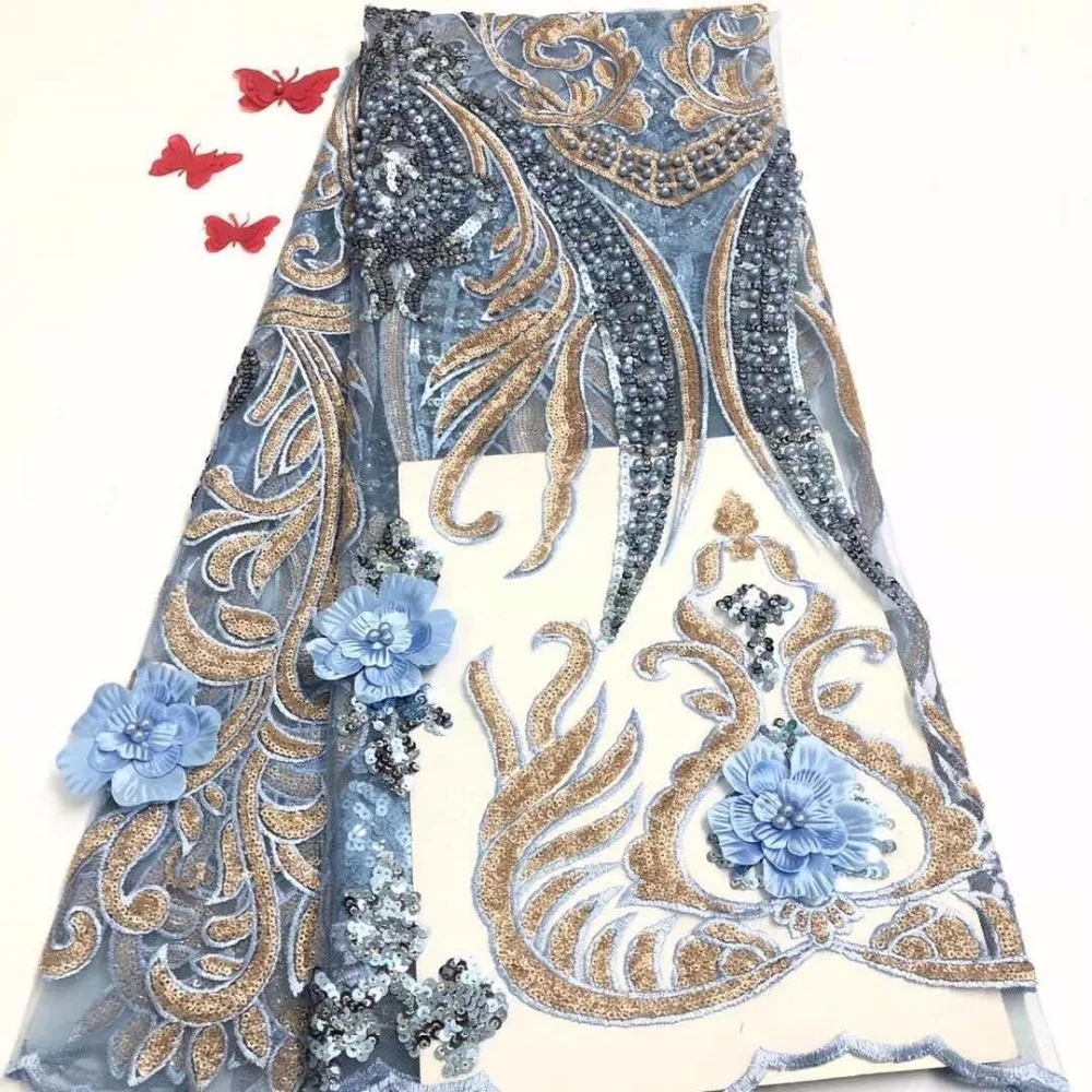 Женская Блестящая кружевная ткань с вышивкой в Нигерии | Дом и сад