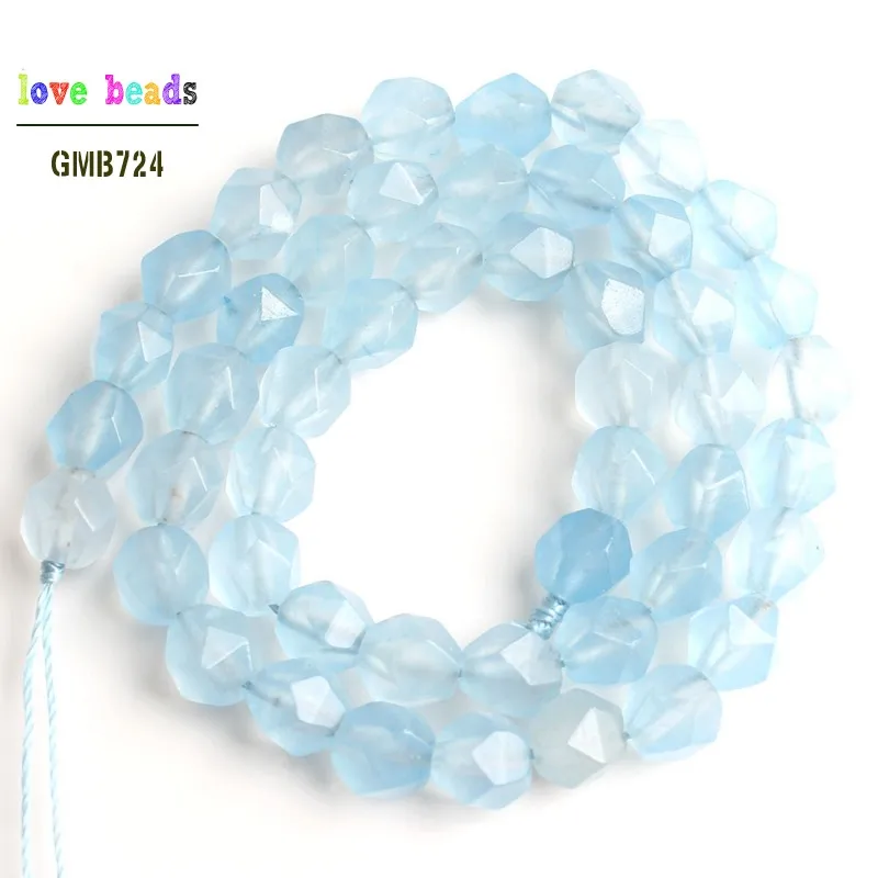 light blue 7-8 мм граненые синие розовые красные нефриты круглые каменные бусины для самостоятельного изготовления ювелирных изделий браслет 15 дюймов - Цвет: light blue