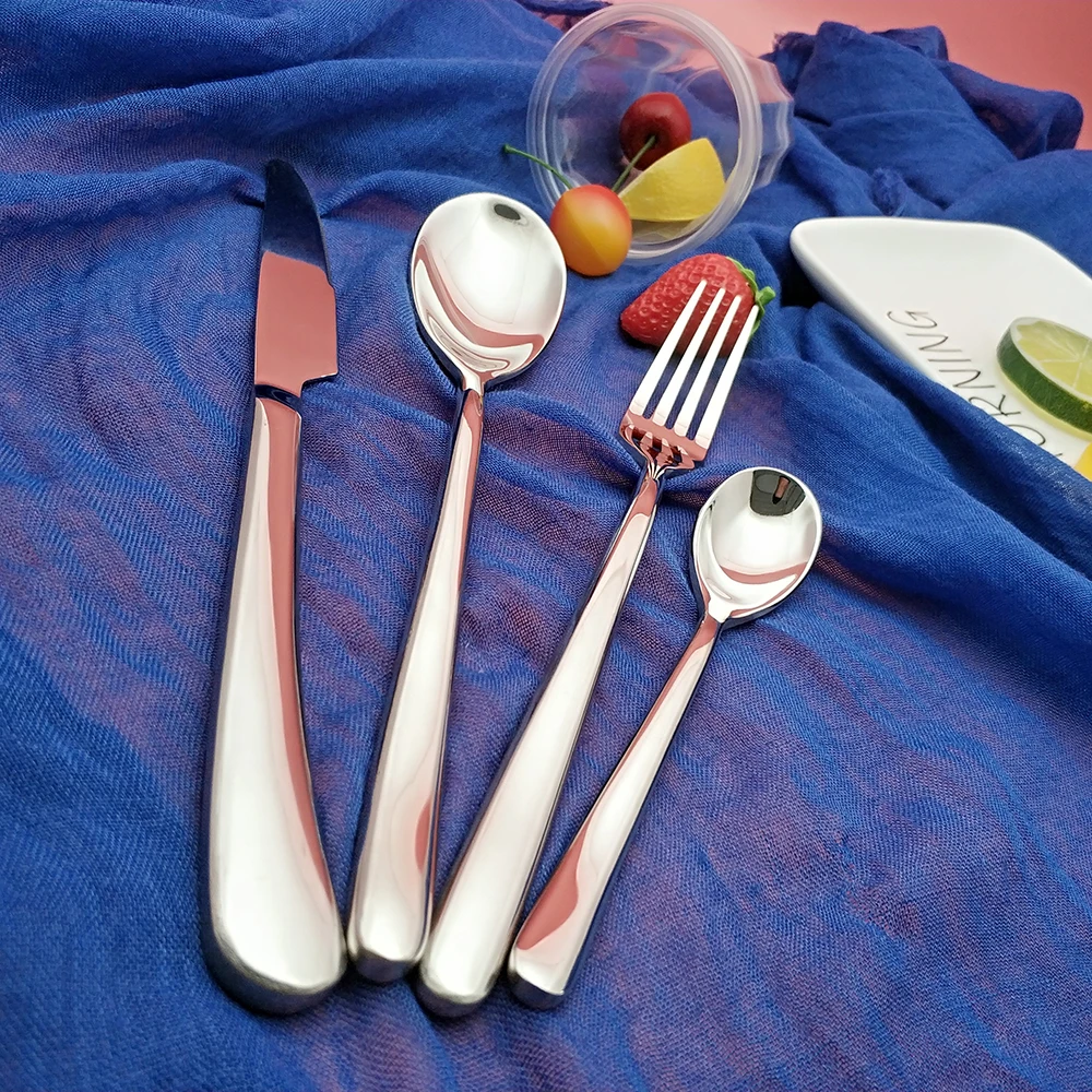 Горячая Распродажа 4 шт. серебряная посуда с лунным светом нож из нержавеющей