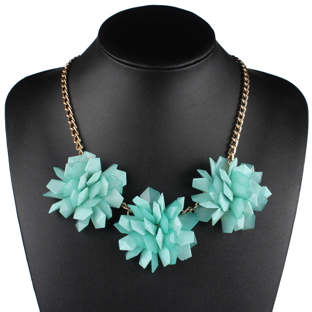 Модное женское ожерелье из прозрачного пластика с тремя цветами 6 цветов |