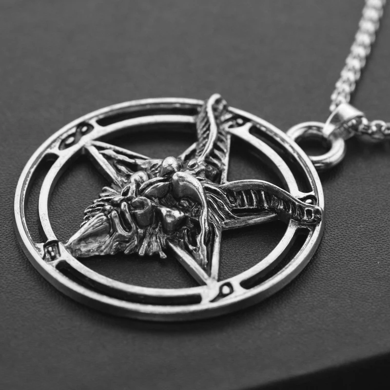 Ожерелье с подвеской в виде головы козы|pendant necklace|necklace for meninverted pentagram |