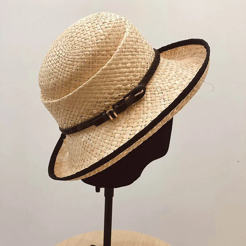 Шляпа-Колокол женская с широкими полями модная пляжная Соломенная Панама от