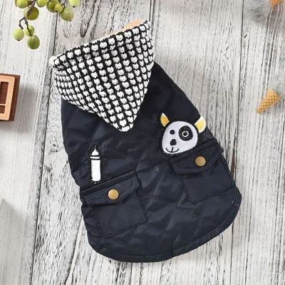 Клетчатые шляпы, одежда для собак, для маленьких собак XS XXL, для маленьких средних животных,, пальто для домашних животных, куртки, костюм для щенков, животных, чихуахуа - Цвет: Black