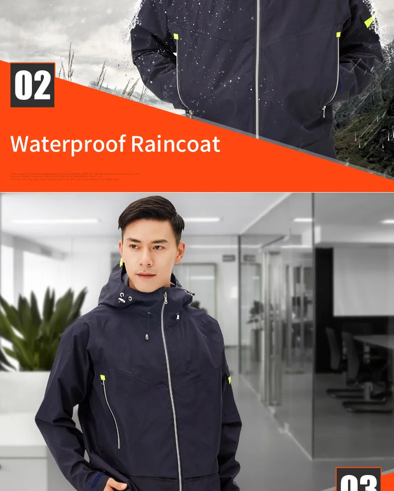 QIAN непромокаемый женский плащ/Куртка мужская для дождя Водонепроницаемый дождевик мотоциклетный Плащ дождевик