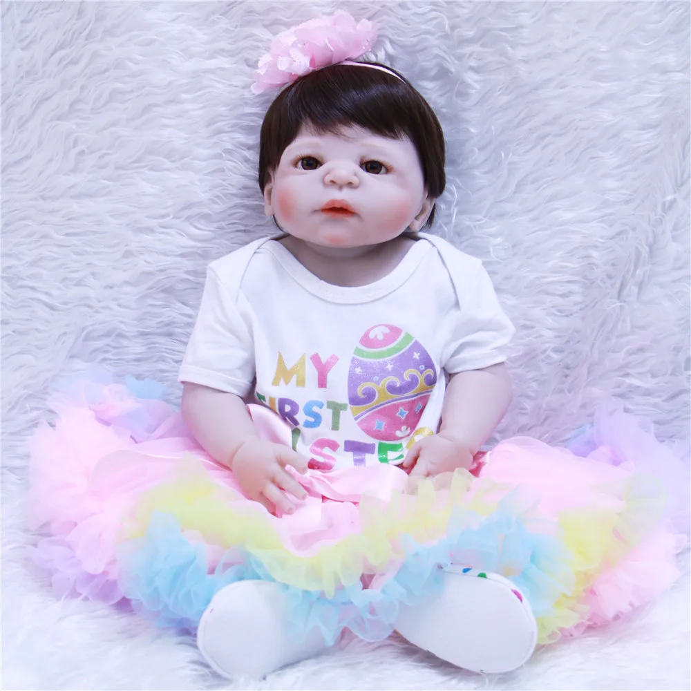 

NPKCOLLECTION 55 см полностью силиконовая кукла новорожденная девочка Игрушки Реалистичная новорожденная Принцесса Кукла Новорожденный милый по...
