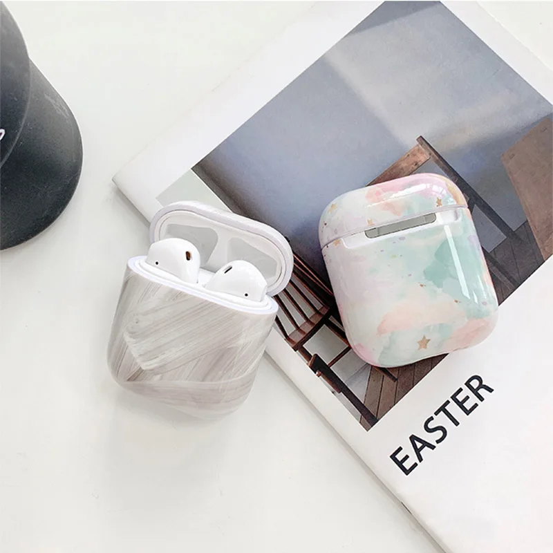 Модный градиентный мраморный чехол для Apple Airpods, милый Жесткий Чехол для наушников Airpod, чехол для наушников, защитный чехол