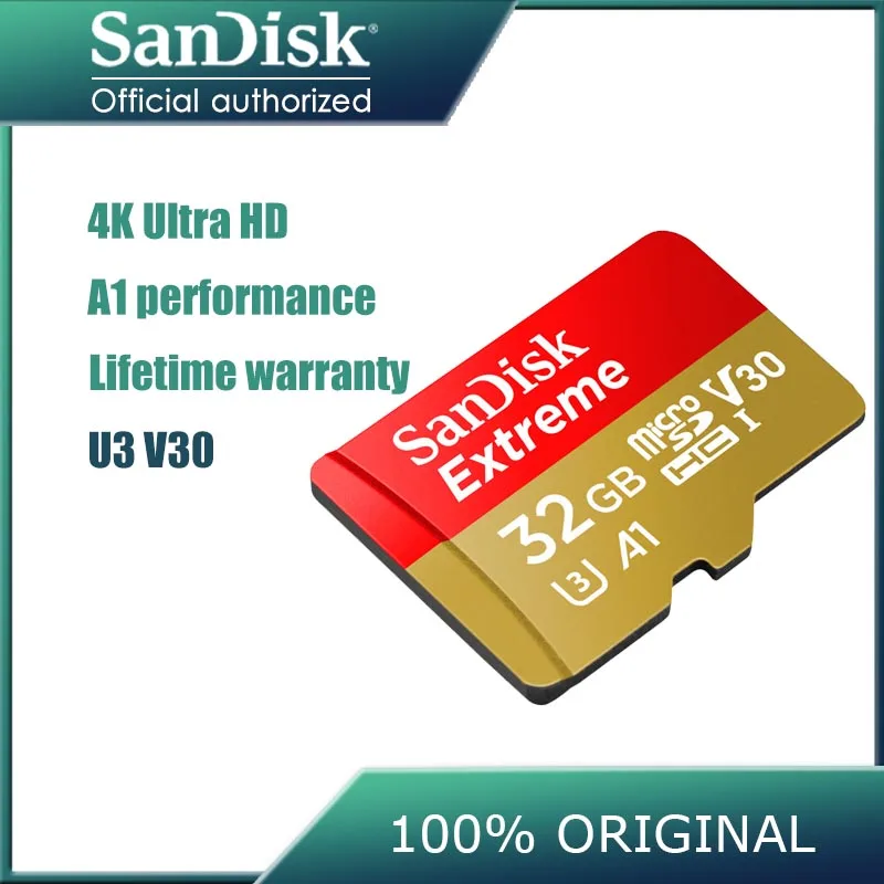 Двойной Флеш накопитель SanDisk Extreme micro SD card 64 Гб UHS I карты microSDXC/SDHC класса 10 U3 100 МБ/с.