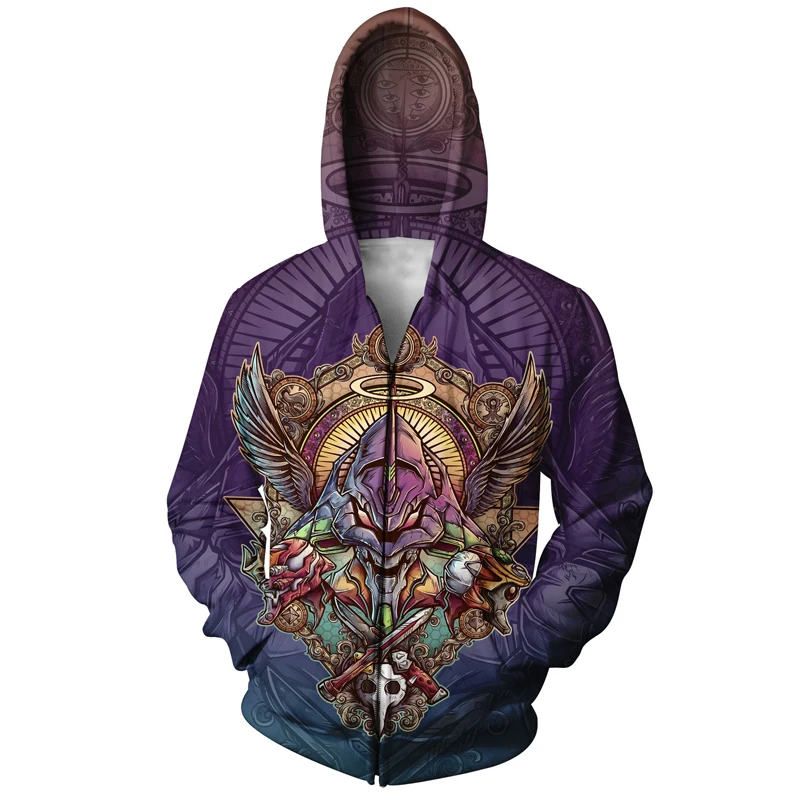 YX девушка бойцов против ангелов Толстовка Psychedelic 3d печатные толстовки на молнии для женщин и мужчин Осенняя стильная куртка-джемпер