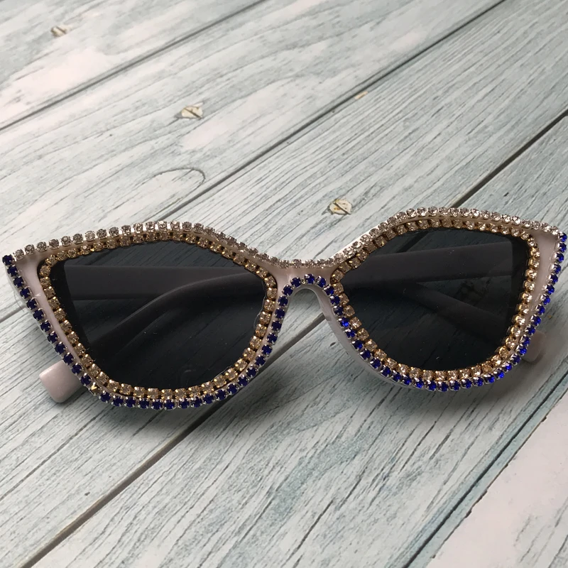 ZAOLIHU 2019 Big Cat Eye Sunglasses Women Handmade Diamond Sexy Female Sun Glasses Luxury oculos de sol Cheap Eyeglass | Аксессуары для