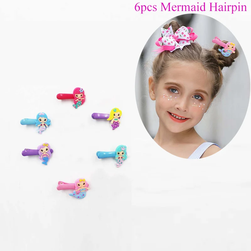 6pcs Hairpin Резиновый подарок в виде динозавра на день рождения, вечерние сувениры в виде животных, призы на день рождения, юбилей, вечерние сувениры для детей на день рождения - Цвет: 6pcs Hairpin