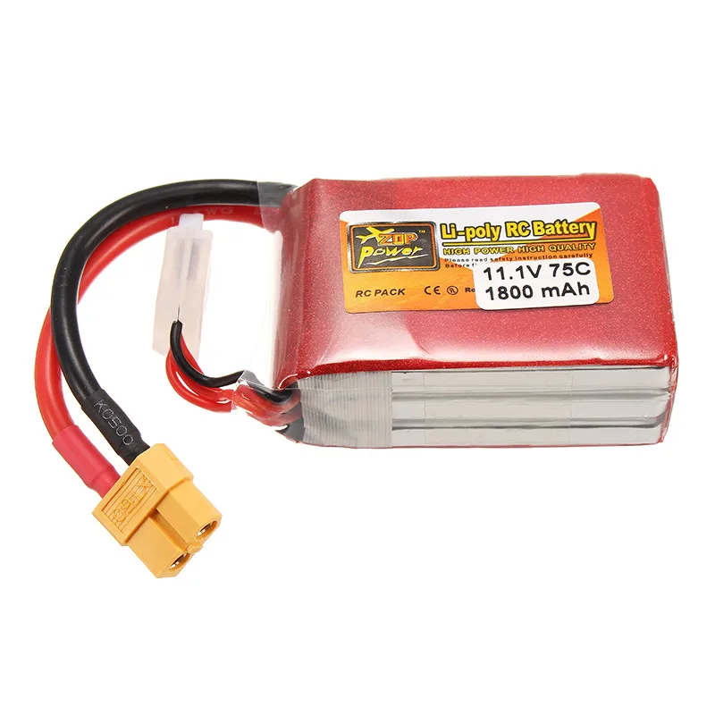 Перезаряжаемые Lipo Батарея ZOP Мощность 11 1 V 1800 mAh 75C 3 S XT60 Plug|xt60 plug|11.1v 1800mah3s lipo battery |
