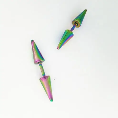 Крутой панк с заклепками для мужчин и женщин из нержавеющей стали|colorful stud earings|stud