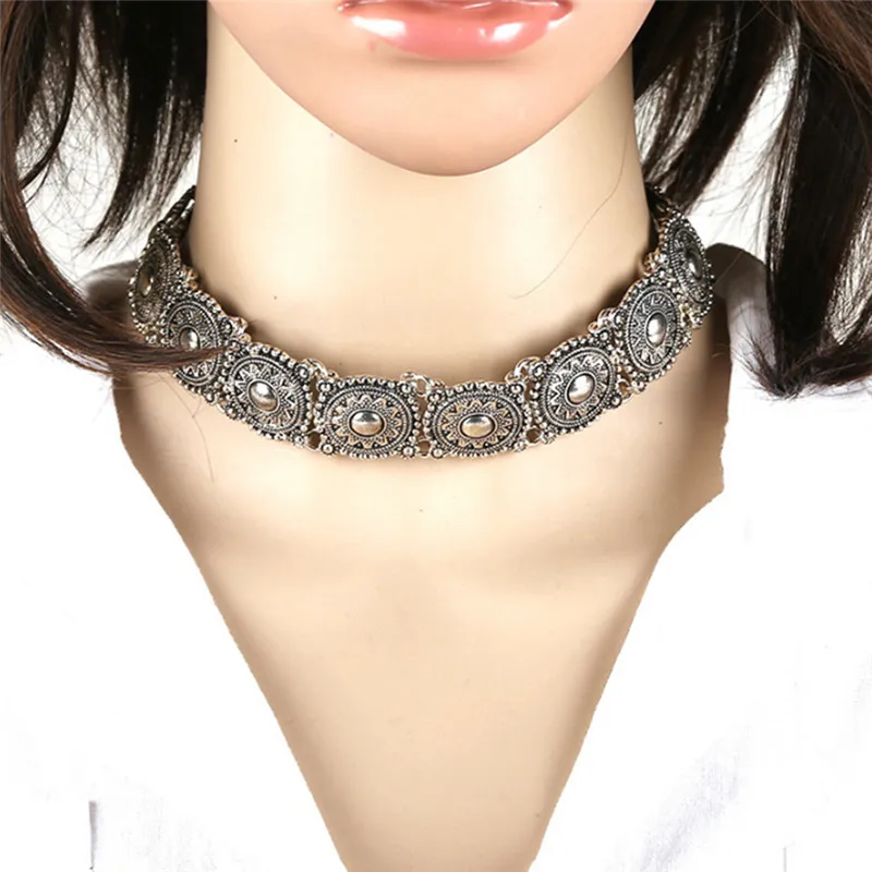 2016 Горячая Boho Воротник Колье Серебряное Ожерелье себе ювелирные изделия для