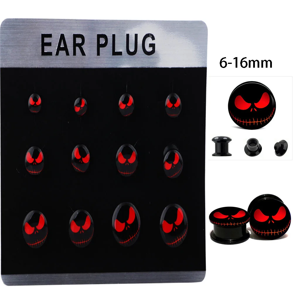 

JUNLOWPY Acrylic UV Ear Gauges Flesh Tunnels Plugs Screw Stretchers Expander Earring Helix Body Piercing Jewelry 6-16mm 5 Cards