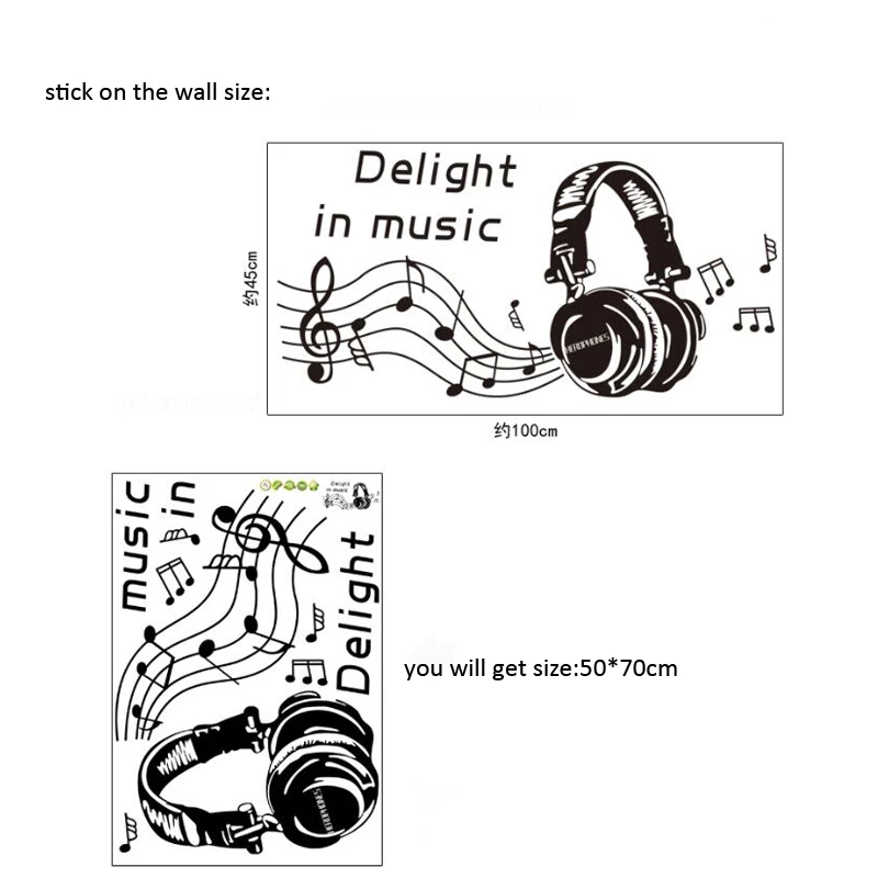

3D music stickers for living room wall removable bedroom wall decals home decoration living room wall arts