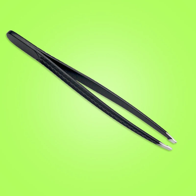 Черный пинцет для бровей профессиональная нержавеющая сталь удаления волос на