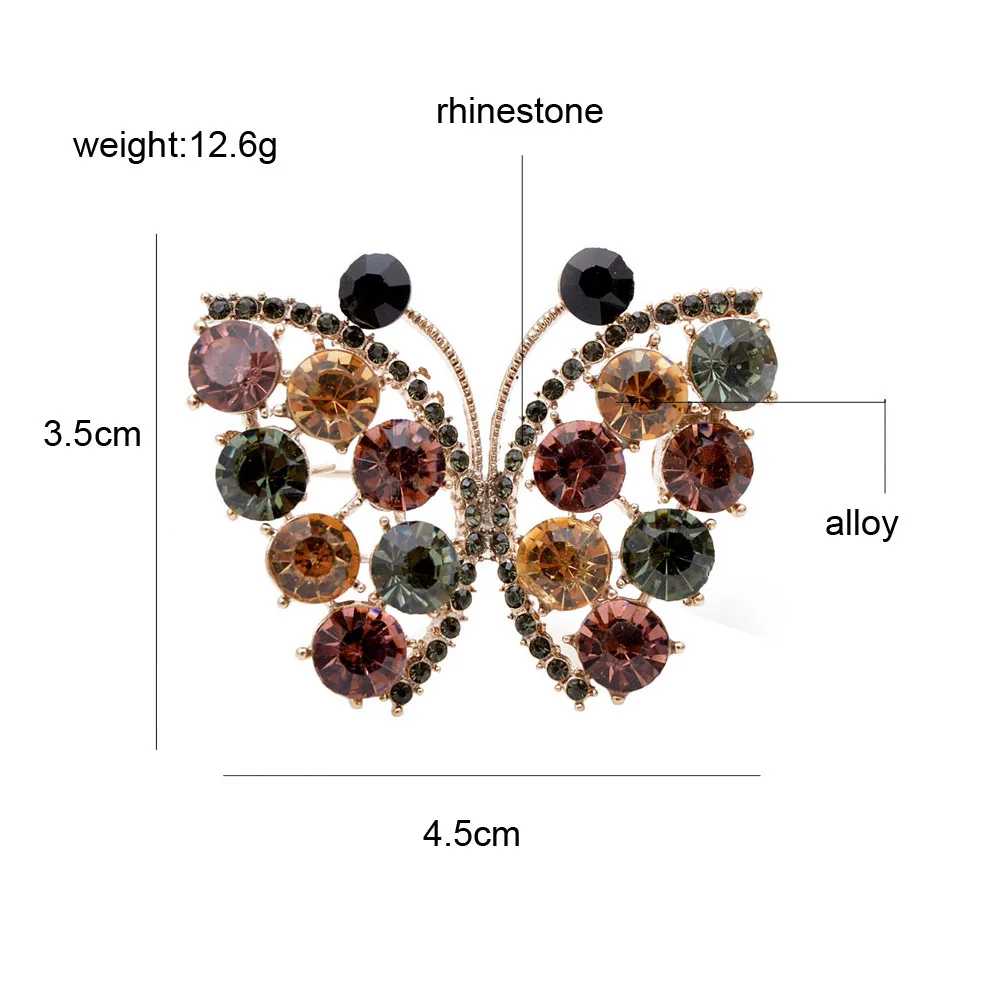 CINDY XIANG New Arrival Rhinestone Butterfly Brooches For Women Elegant Shining Sparking Insect Pin Dress Jewelry Wedding Pins