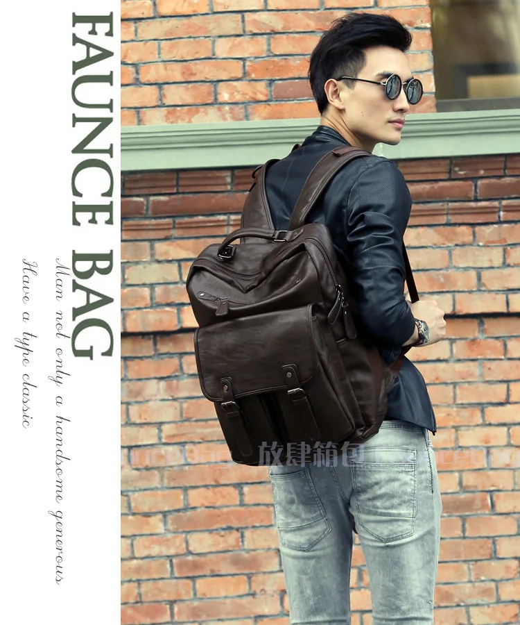 X Online Лидер продаж высококачественный мужской кожаный рюкзак мужские