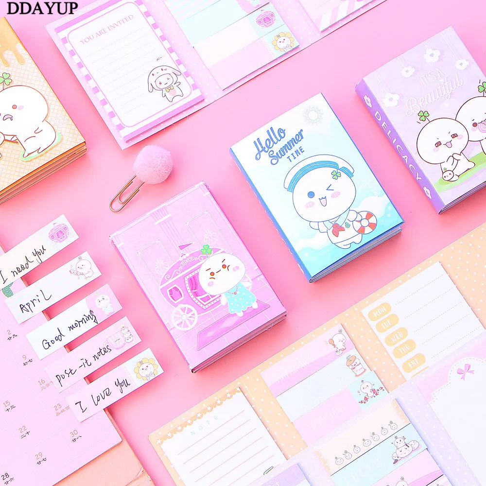 1 шт. Kawaii милый мультфильм блокнот Липкие заметки 6 складной подарки школьные
