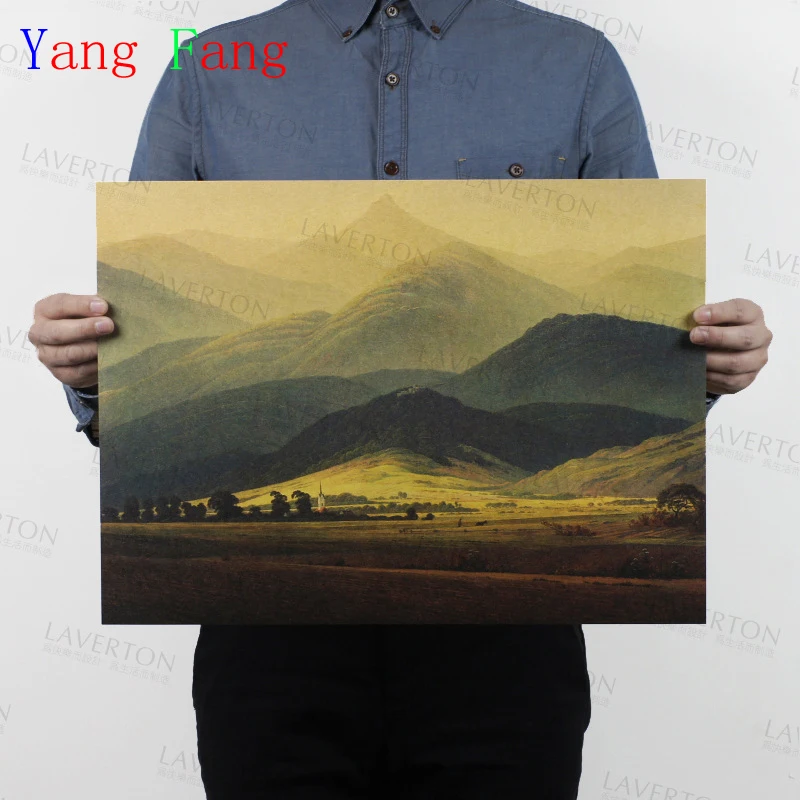 Винтажный Постер &quotгигантская Гора&quot шедевр всемирно известная картина маслом