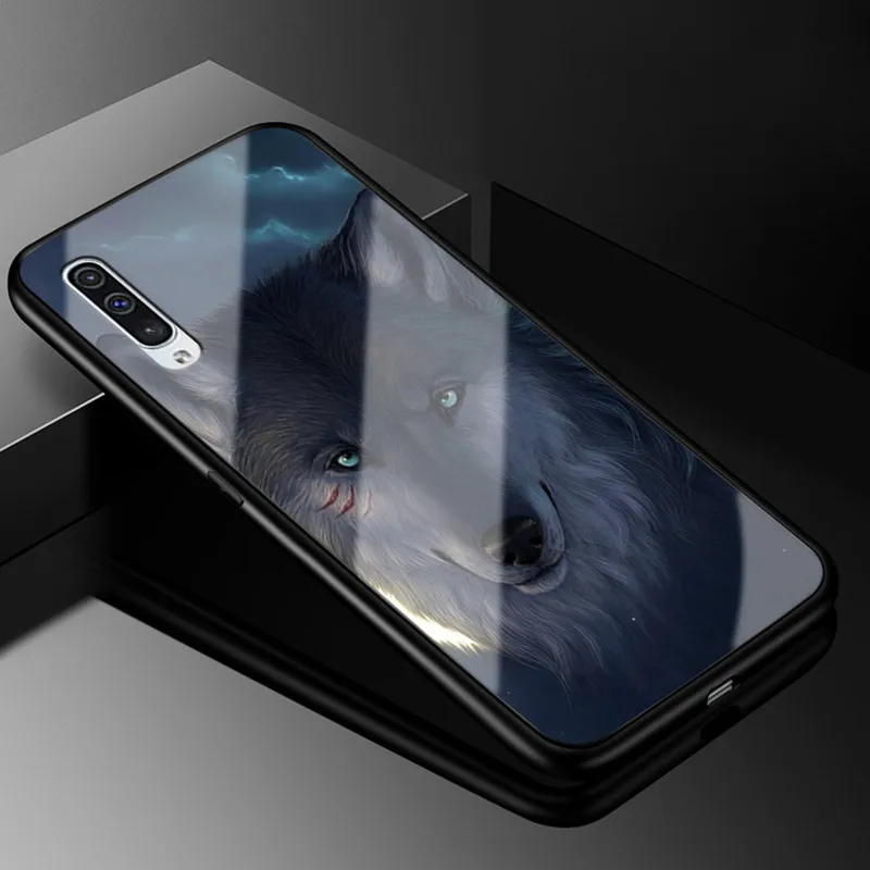 Для samsung Galaxy A50 чехол PC Пластиковый стеклянный чехол для телефона черный ТПУ бампер чехол для samsung Galaxy A50 A 50 A505F A505 чехол