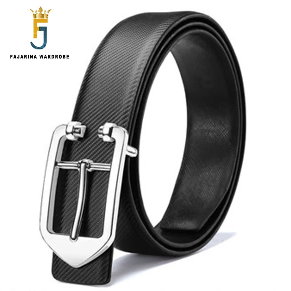 Мужские брендовые качественные ремни FAJARINA из воловьей кожи с гладкой