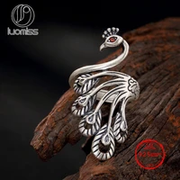 s925 sterling silver thai silver inlaid marcel stone womens high end peacock silver ring wholesale