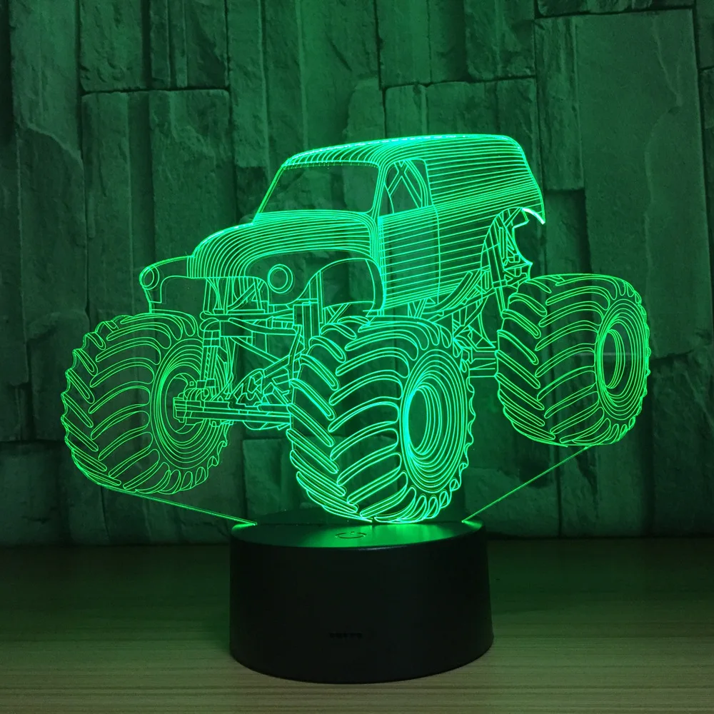 3D Colors Lamp Car Truck Shape Auto Hologram Home Illumination Bedroom Decor Desk Table Best New Year Gift Cool Light | Лампы и