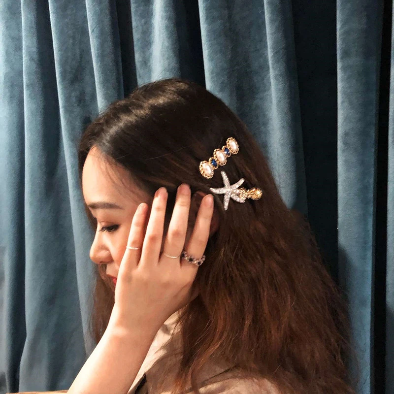 2 шт./компл. заколки для волос с жемчужинами в виде морской звезды Романтические