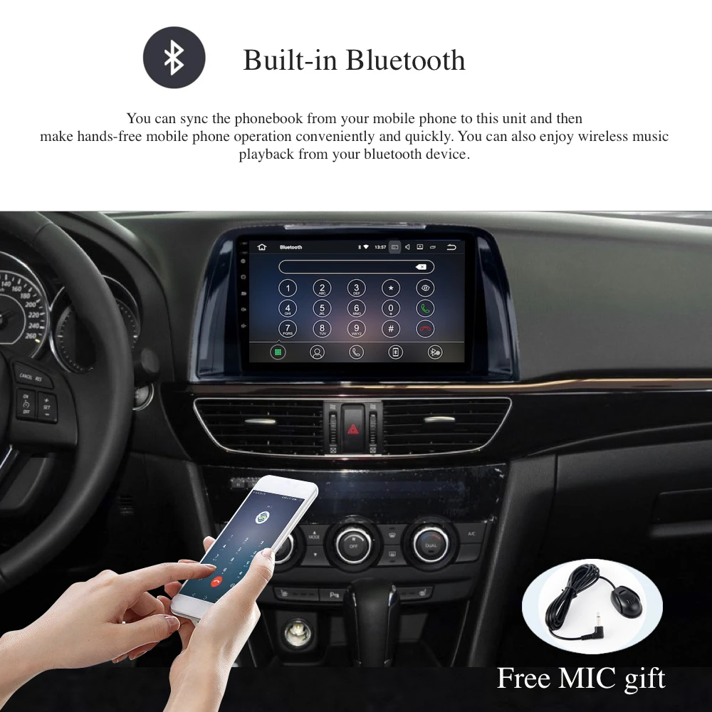 Android 10 автомобильное радио 2 Din GPS Navi для Mazda 6 Atenza 2013 2014 2015 2016 PX6 DSP 2.5D IPS экран 4 Гб + 64