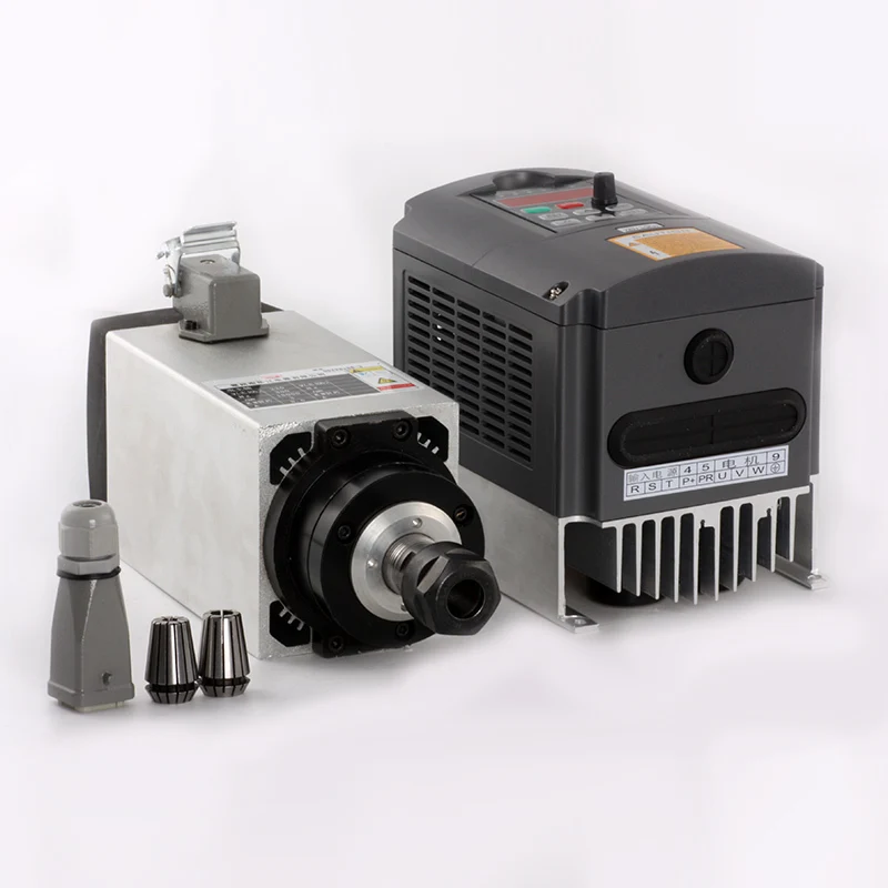 Фрезерный шпиндель с ЧПУ воздушным охлаждением 3 кВт 4 подшипника и 0 VFD инвертор