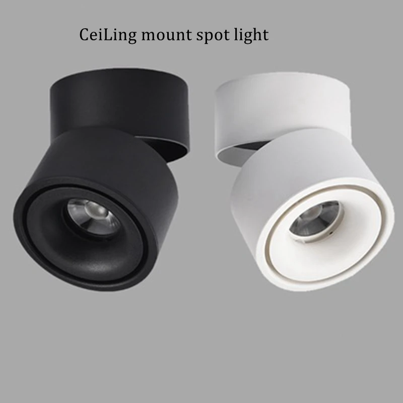 Ceiling mount style Потолочный рельсовый светильник LukLoy, Регулируемый складной светодиодный светильник 3 Вт 5 Вт 7 Вт 10 Вт 12 Вт 15 Вт, светодиодный рельсовый точечный светильник - Цвет корпуса: Ceiling mount style