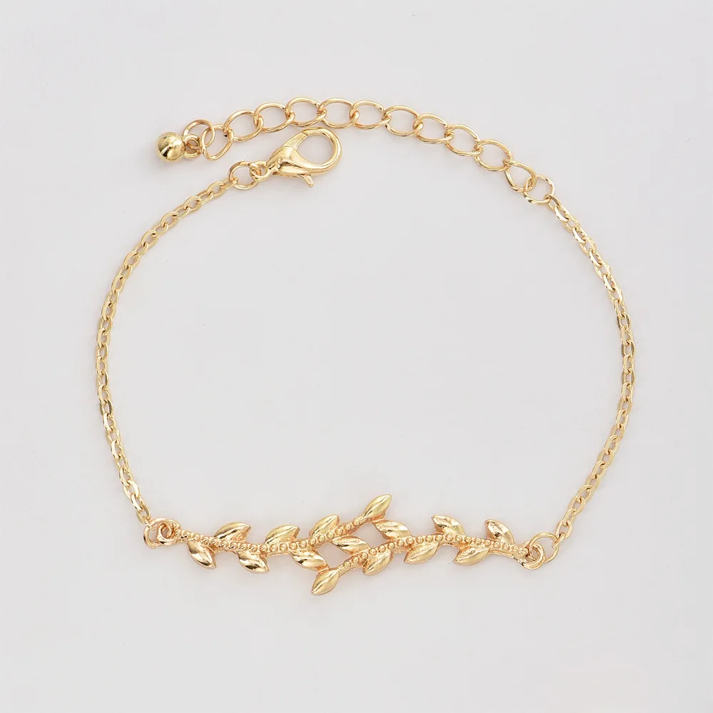 Новый цветок луна Кристалл Браслет Листья Женская мода и Личность браслет