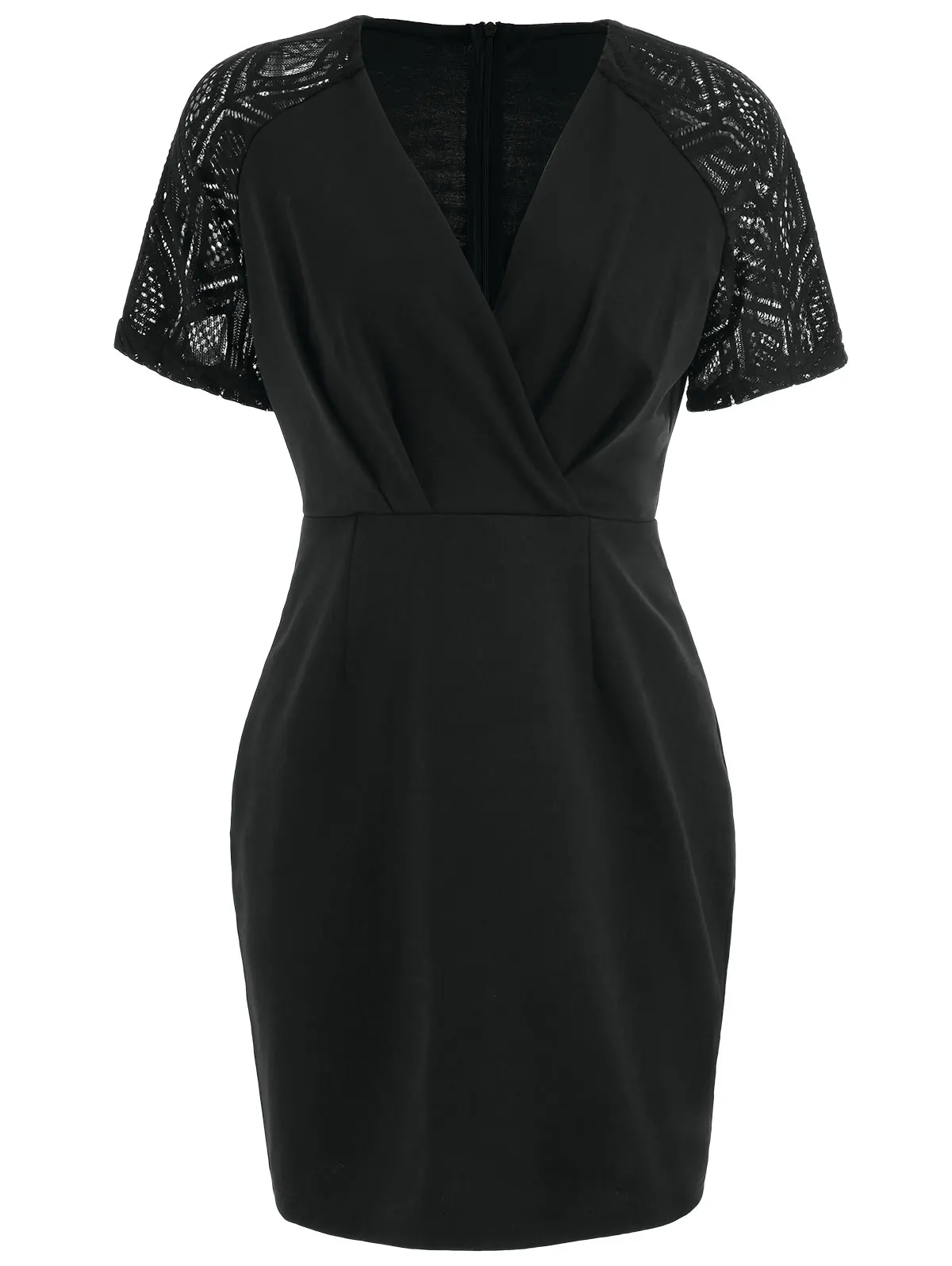 Женское Повседневное платье реглан VESTLINDA черное облегающее с v образным вырезом