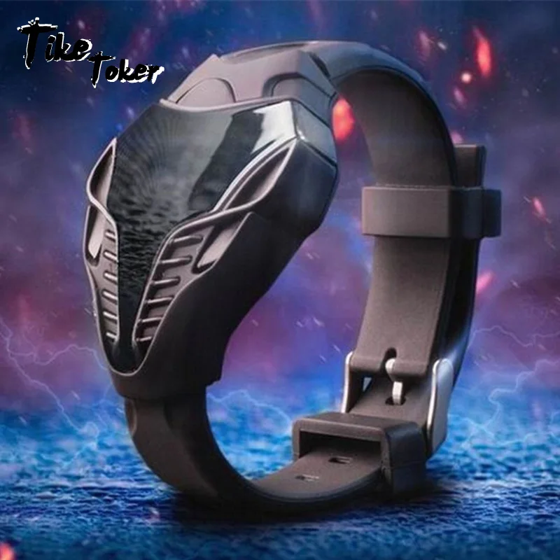 

Tike Toker,New men's watche LED watch unique design silicone hand ring wristwatch Fashion digital watch Relojes hombre clock 8