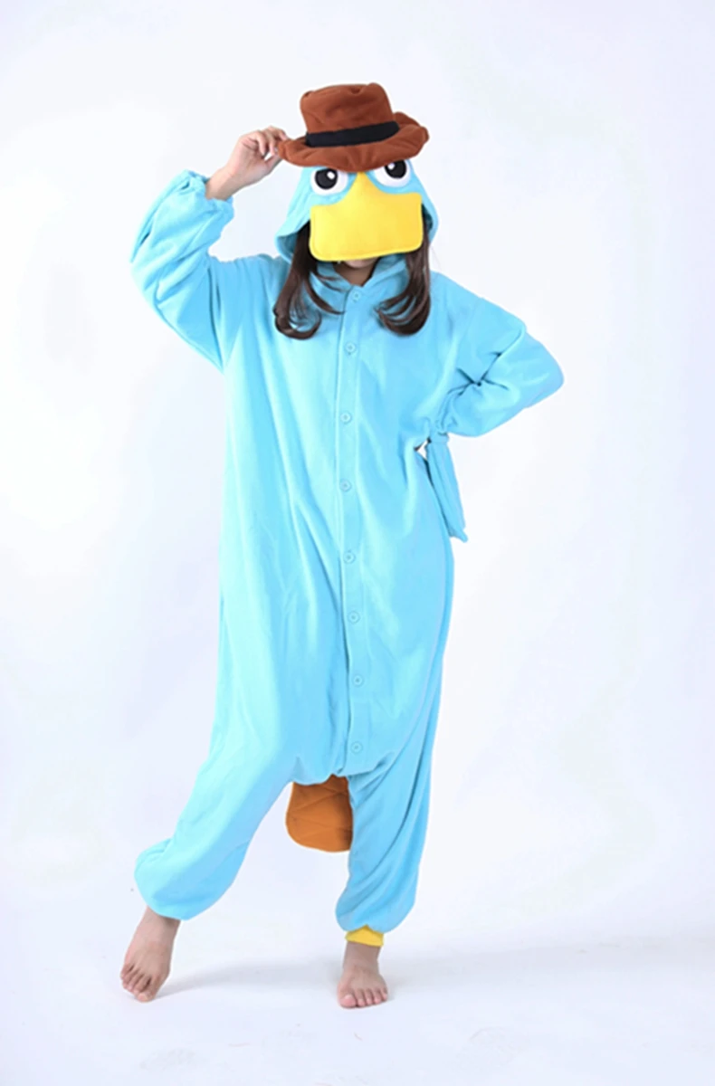 Унисекс Perry the Platypus костюмы Комбинезоны Монстр Косплей пижамы для взрослых пижамы животных комбинезон