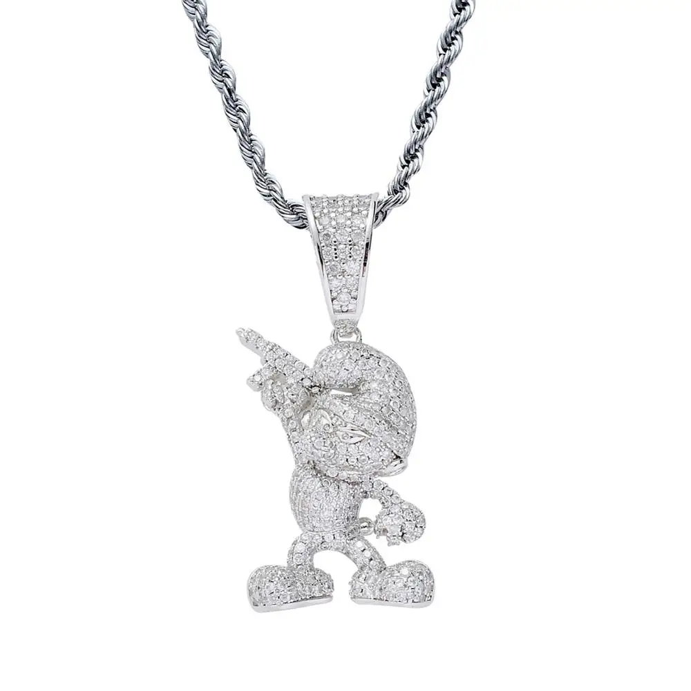 В стиле хип-хоп с креплением микро-паве ААА кубического циркония Bling лед из