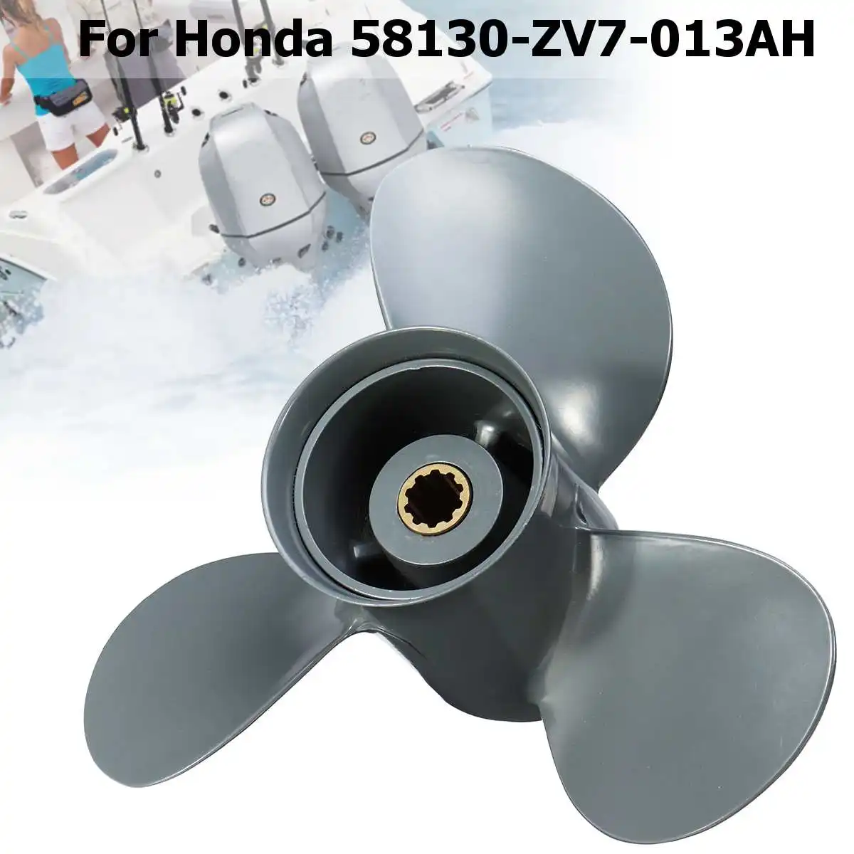 58130-ZV7-013AH Алюминиевый сплав 9 7/8x13 лодочный подвесной Пропеллер для Honda 25-30HP серый 10 сплайн зуб 3 лезвия R вращение
