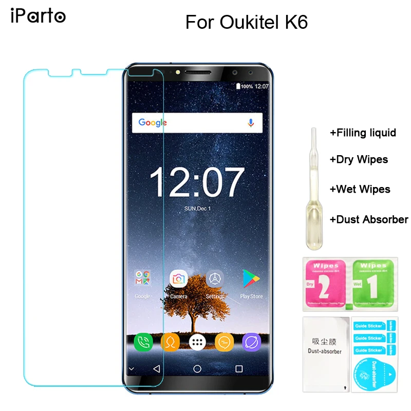 6 0 дюймовое закаленное стекло Oukitel K6 100% оригинальная Премиум 9H 2.5D Защитная пленка