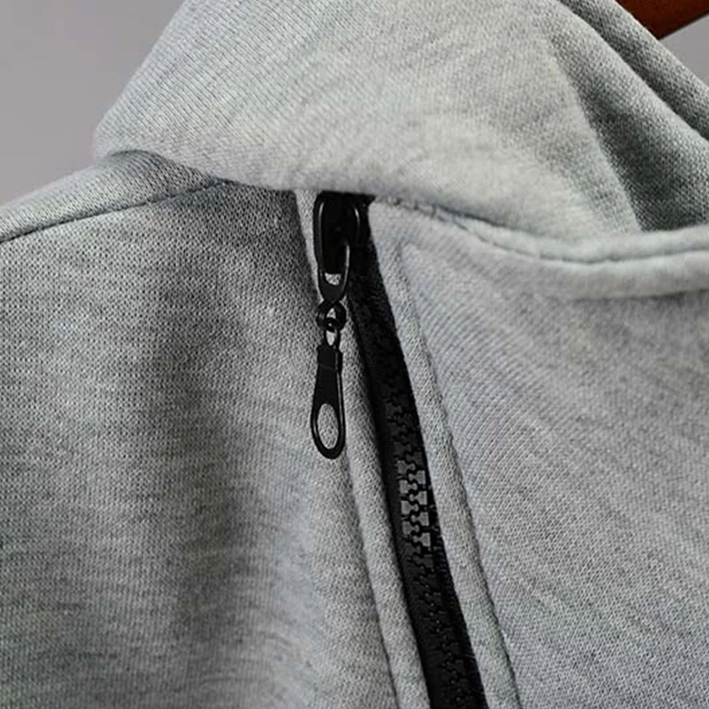 Slanted Zipper Hoodies Men Male Long Sleeve Solid Hooded Pocket Loose Sweatshirt Hoodie Tracksuit Sweat Coat Sportswear 6Q2282 | Мужская