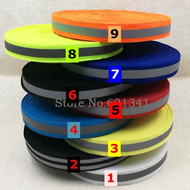 Светоотражающая тканевая лента 20 мм * 10 (Ш) 50 ярдов светоотражающая тесьма ленты