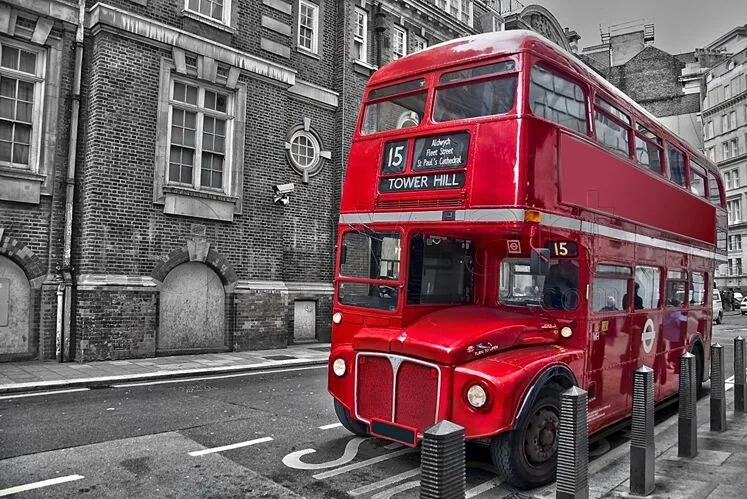 

01 Vintage London Bus The The wooden puzzle 1000 pieces ersion paper jigsaw puzzle white card adult children's educational toys