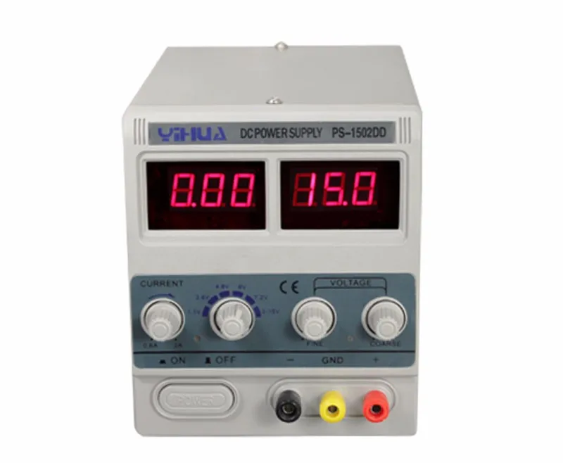 YIHUA 1502DD 15V 2A Регулируемый источник питания постоянного тока светодиодный дисплей ремонт мобильного телефона тест мощности Регулируемый источник питания