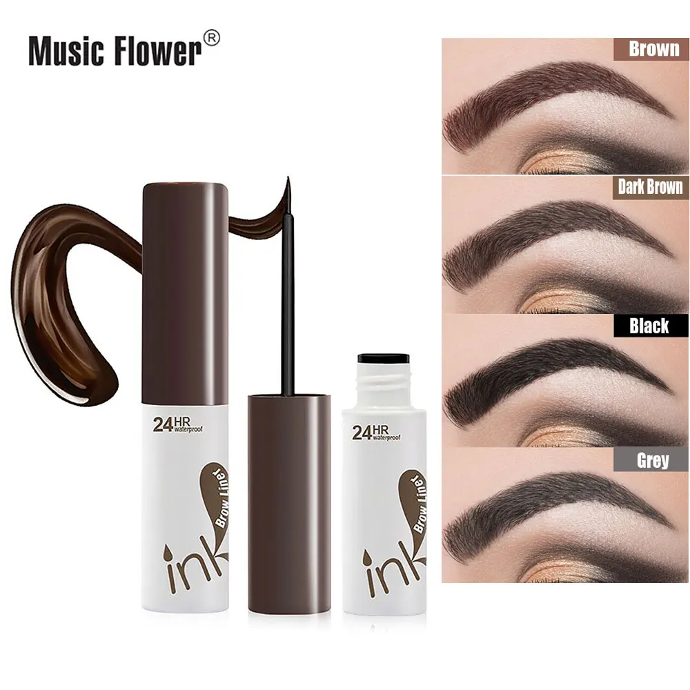 Жидкая подводка для бровей с музыкой и цветами 5 цветов гель тату макияжа тинт