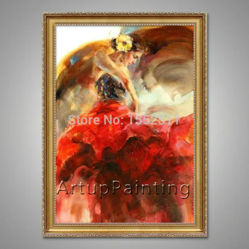 

Spanish Flamenco Dancer painting latina woman Oil painting on canvas hight Quality Hand-painted Painting latina 15