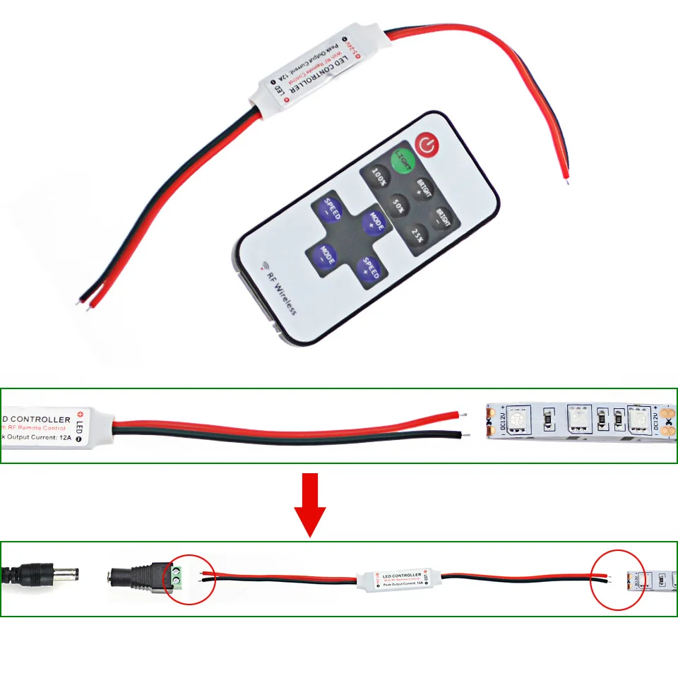 Беспроводной мини пульт дистанционного управления для светодиодной ленты 1