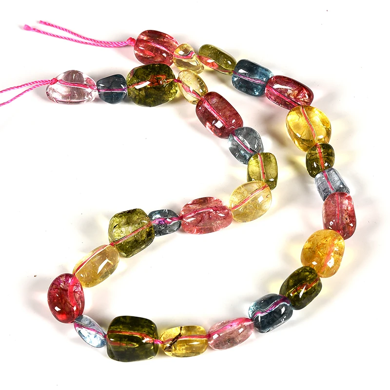Smooth Crystal Beads 8-15mm Tourmaline Quartz For Handmade jewelry chain Necklace 15inch Loose H230 | Украшения и аксессуары